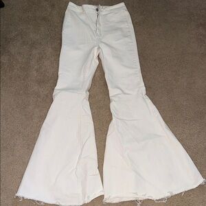 Free People White Flare & Wide Leg Jeans